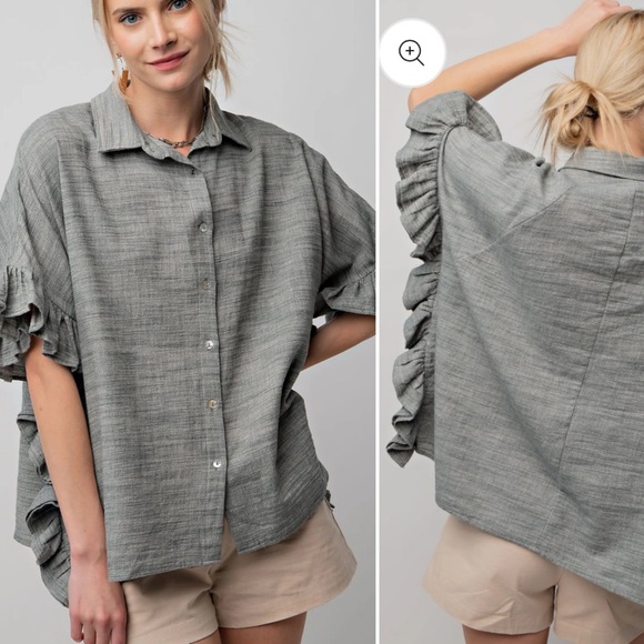 Easel Cotton Boho Blouse Large Loose Fit - Picture 2 of 11